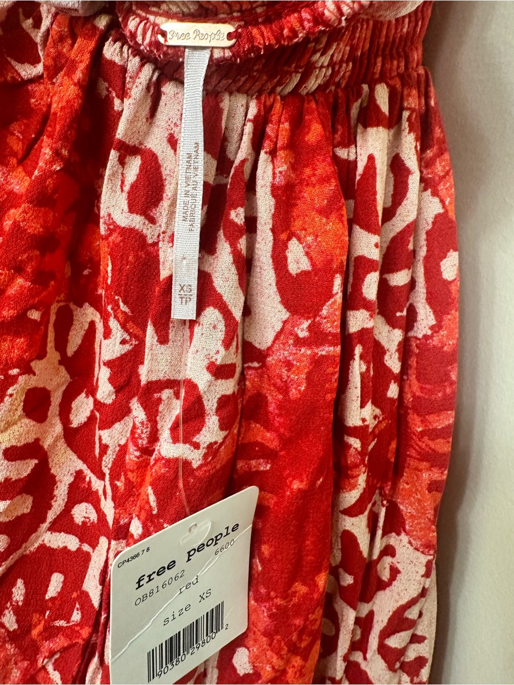 NWT FREE PEOPLE Beach Day Red Backless Dress XS - Picture 5 of 5